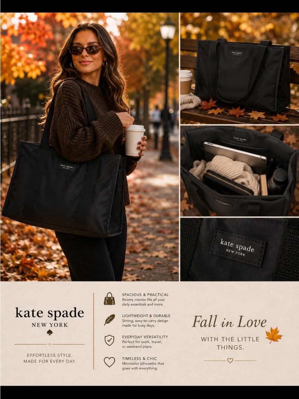 Kate Spade Black Bag.- Big bag!